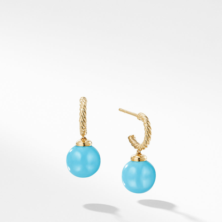 Hoop Earring with Turquoise in 18K Gold