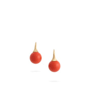 18K Yellow Gold and Carnelian French Wire Earrings