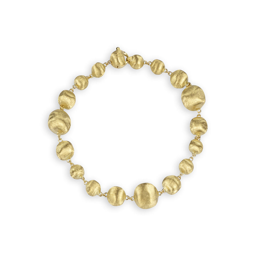 18K Yellow Gold Mixed Bead Medium Bracelet