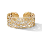 Stax Cuff Bracelet in 18K Yellow Gold with Pave Diamonds