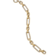 Lexington Chain Bracelet in 18K Yellow Gold with Full Pave Diamonds