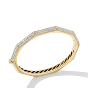 Carlyle Bracelet in 18K Yellow Gold with Pave Diamonds