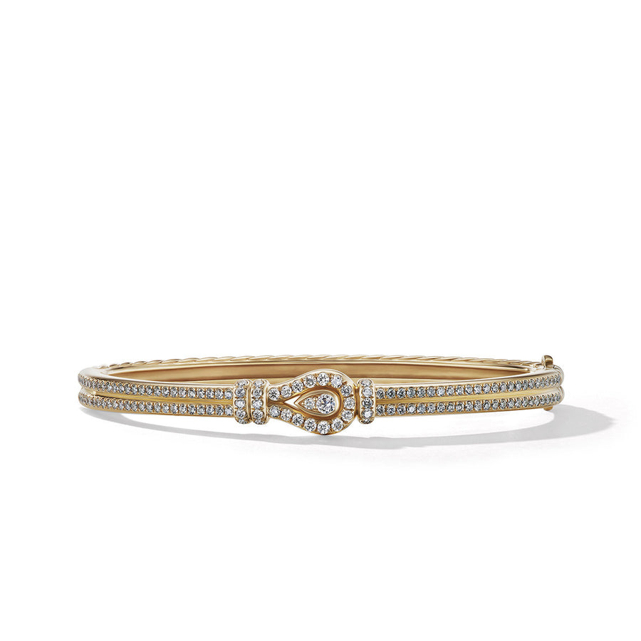Thoroughbred Loop Bracelet in 18K Yellow Gold with Full Pave Diamonds