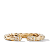 Cable Edge Bracelet in Recycled 18K Yellow Gold with Pave Diamonds