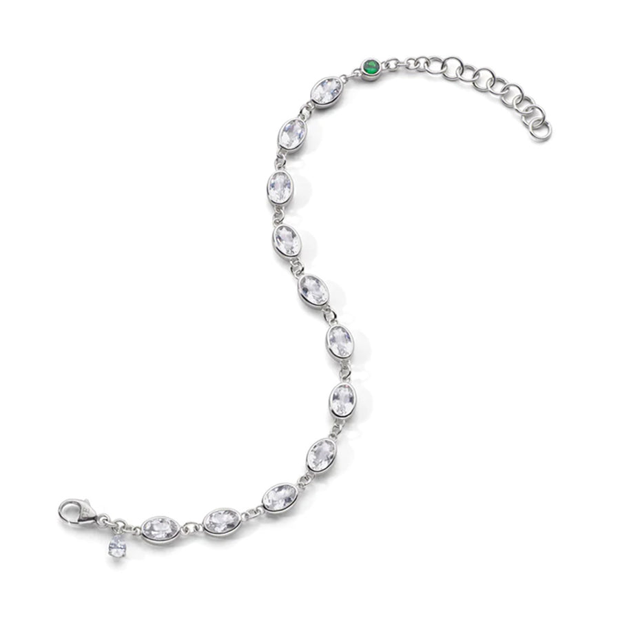 Oval Bezel Set Rock Crystal Tennis Bracelet