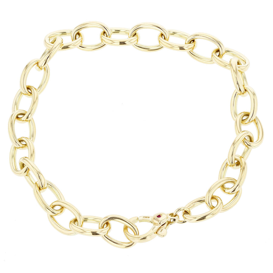 18K Gold Link Charm Bracelet