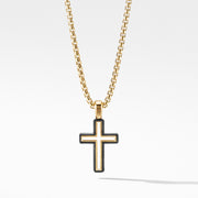 Forged Carbon Cross Pendant with 18K Gold