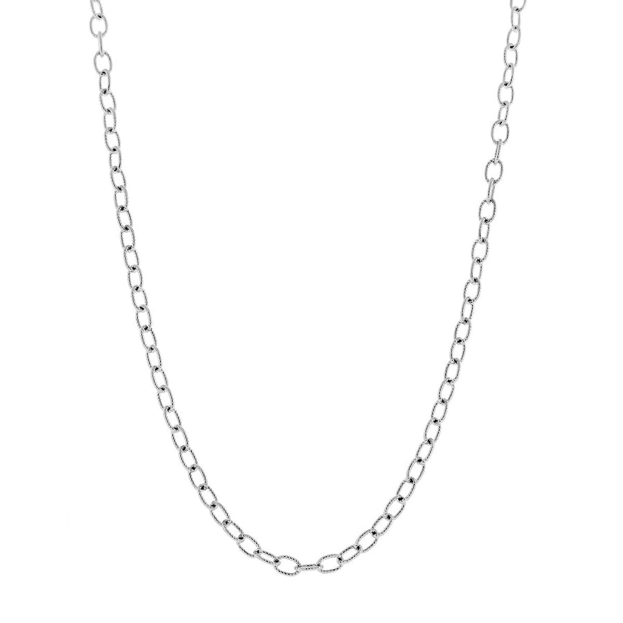Twisted Oval Chain in White Gold
