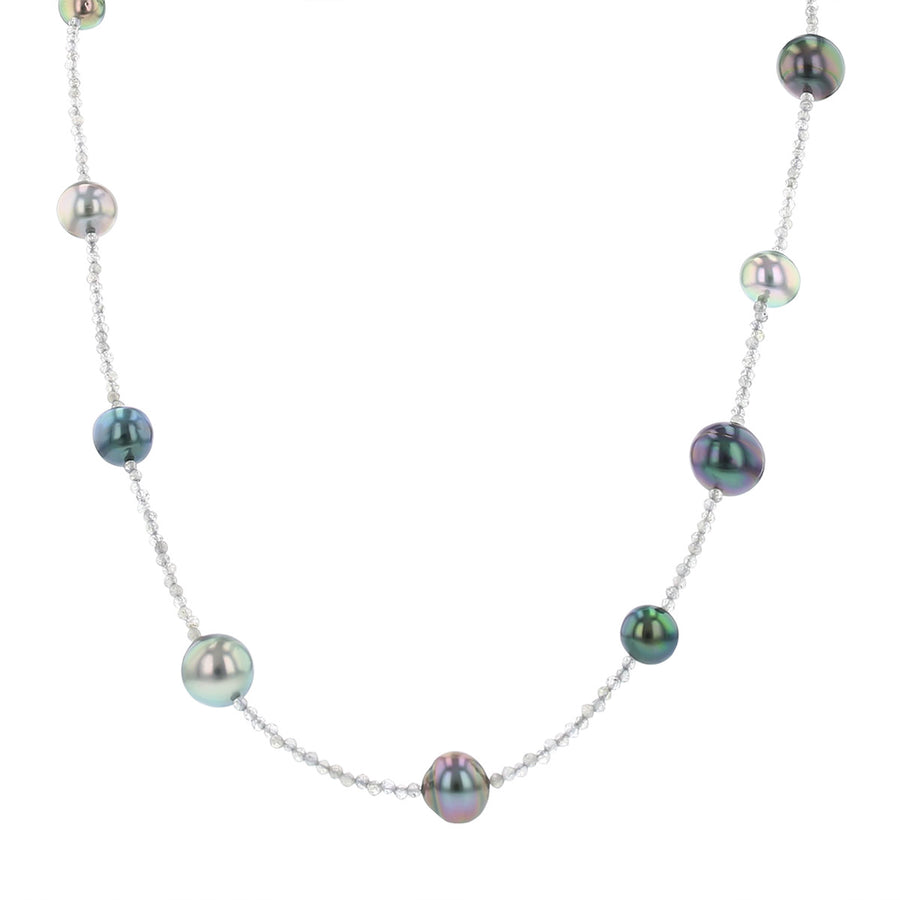 34-Inch Labradorite and Baroque Pearl Necklace