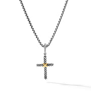 Petite X Cross Pendant with 18K Yellow Gold