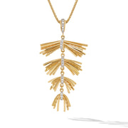 Angelika Fringe Pendant Necklace in 18K Yellow Gold with Pave Diamonds