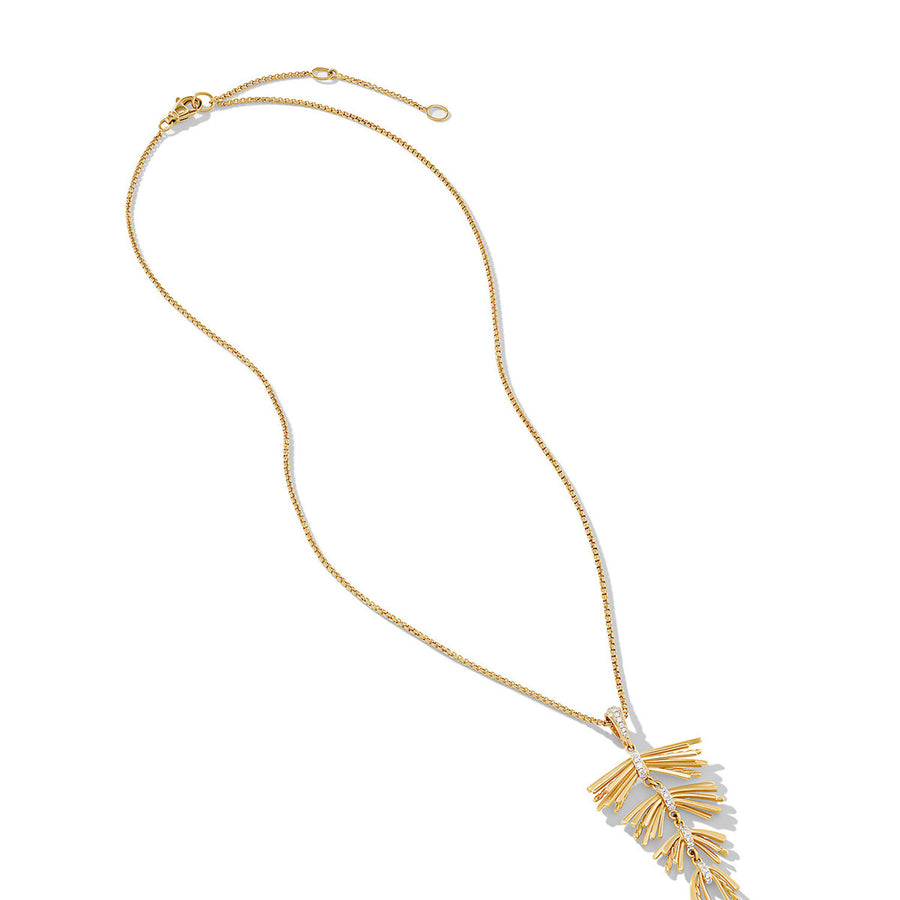 Angelika Fringe Pendant Necklace in 18K Yellow Gold with Pave Diamonds