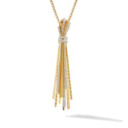 Angelika Y Slider Necklace in 18K Yellow Gold with Pave Diamonds