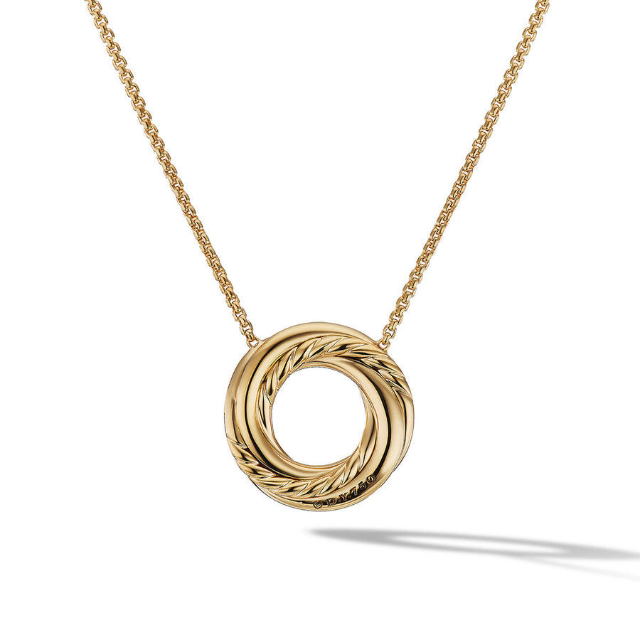 Crossover Pendant Necklace in 18K Yellow Gold with Diamonds