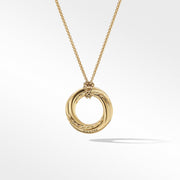 Pave Crossover Pendant Necklace in 18K Yellow Gold with Diamonds
