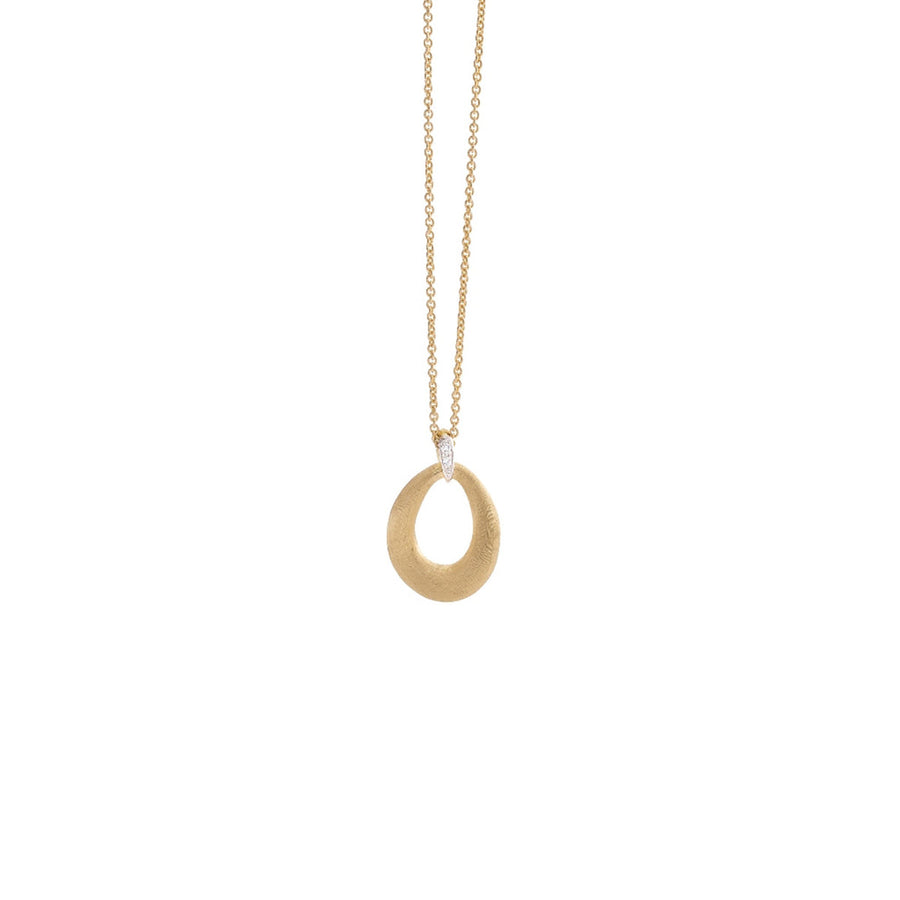 18K Yellow Gold and Diamond Loop Pendant