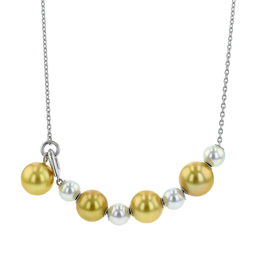 Akoya Pearl and Golden South Sea Pearl Pendant