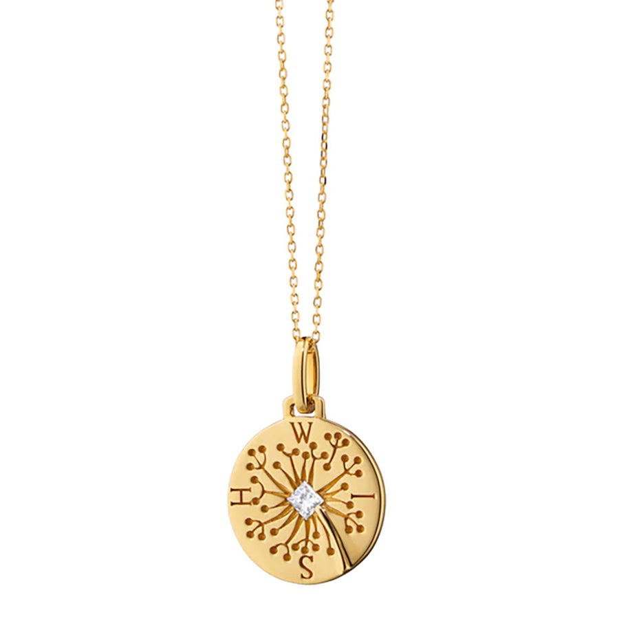 Wish Dandelion Intaglio Charm with Diamond