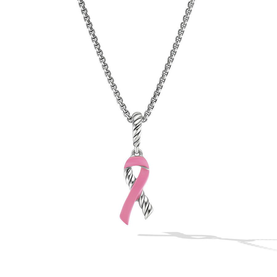 Cable Collectibles Ribbon Necklace with Pink Enamel