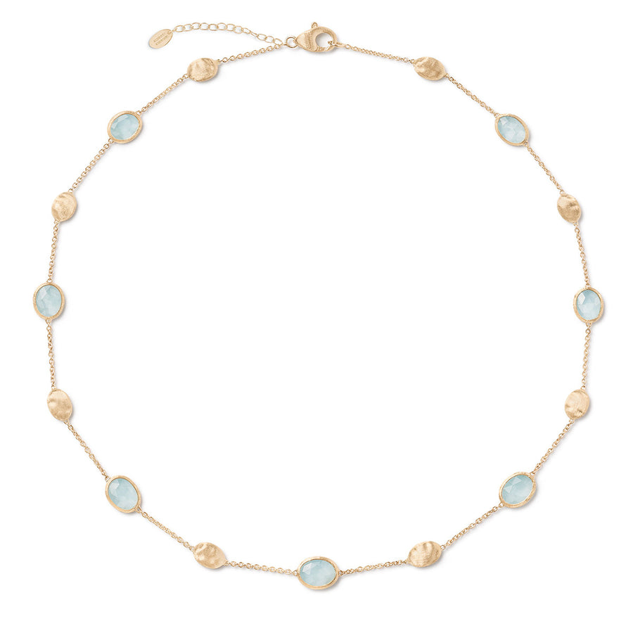 Siviglia Collection 18K Yellow Gold and Aquamarine Necklace