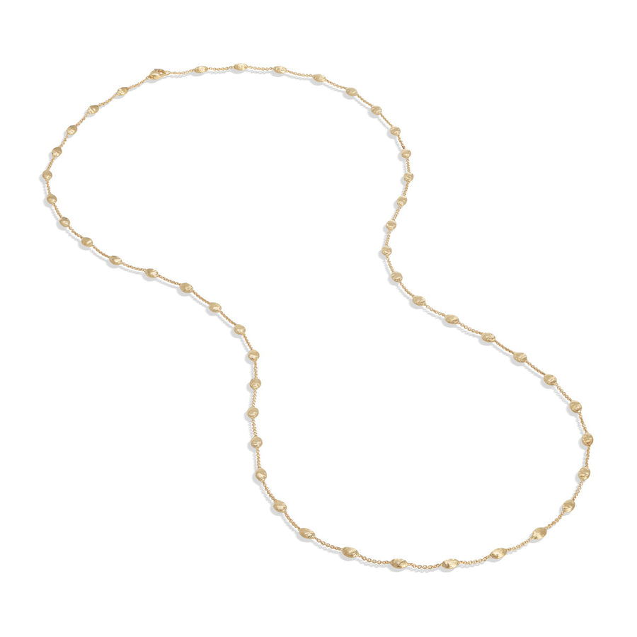 18K Yellow Gold Small Bead Long Necklace