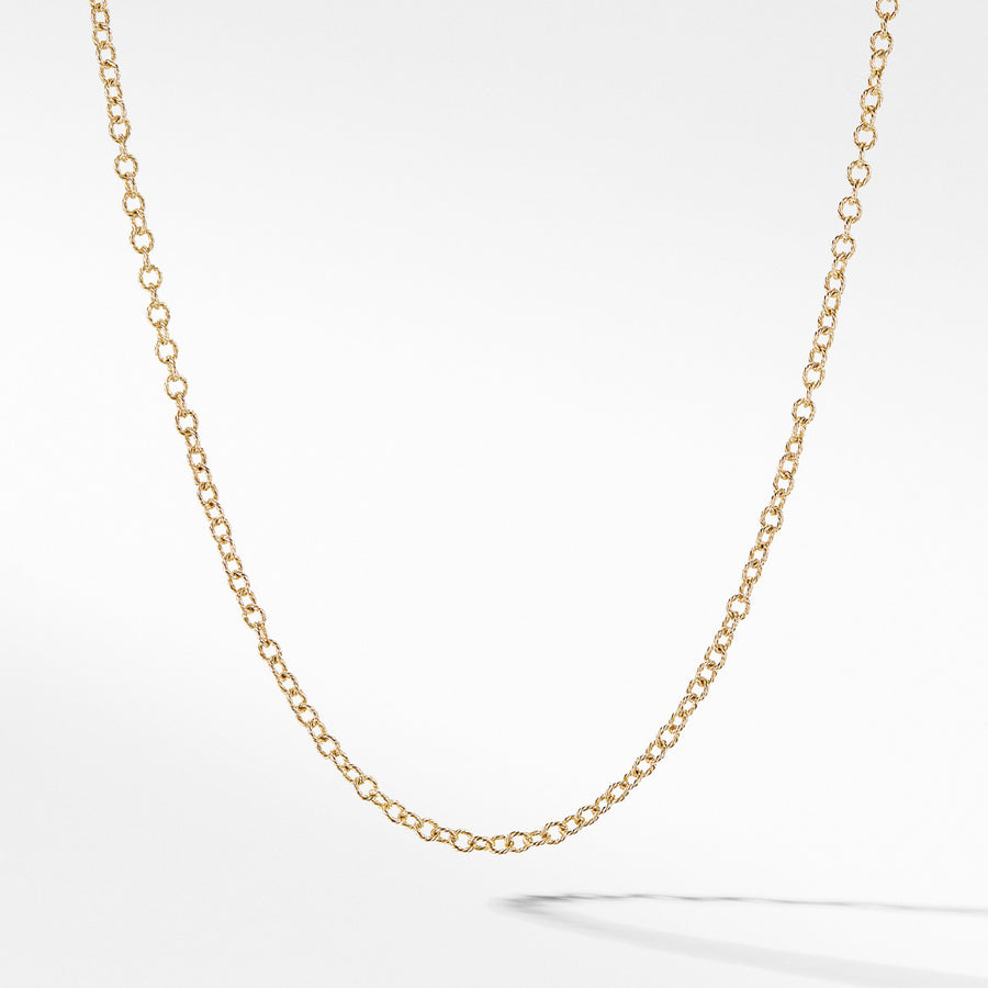 Small Cable Rolo Chain Necklace in Gold