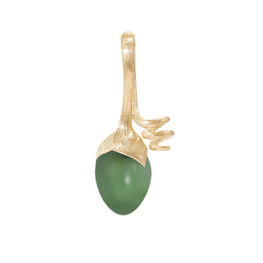 Lotus Pendant in 18K Yellow Gold with Serpentine