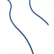 Box Chain Necklace in Sterling Silver with Blue Stainless Steel