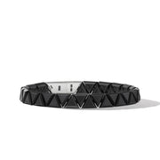 Faceted Link Triangle Bracelet in Black Titanium with Sterling Silver