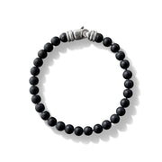 Spiritual Beads Bracelet in Sterling Silver with Black Onyx