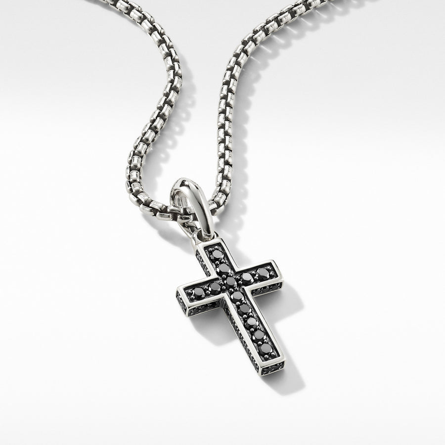 Cross Pendant with Pave Black Diamonds