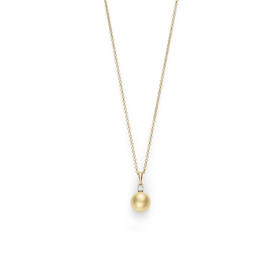 Golden South Sea Cultured Pearl and Diamond Pendant