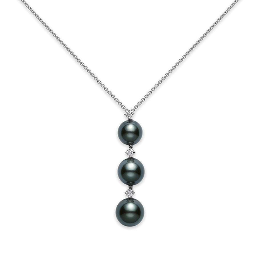 Three Pearl Drop Black South Sea Cultured Pearl Pendant