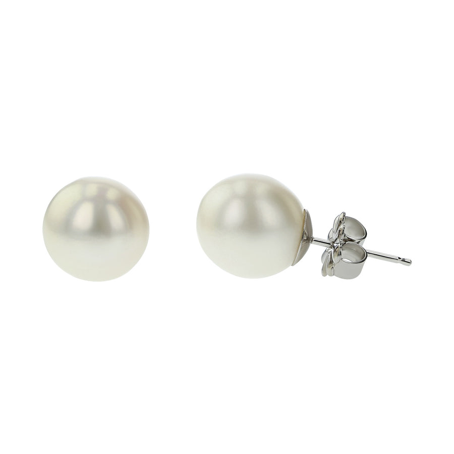 14K White Gold Freshwater Pearl Stud Earrings