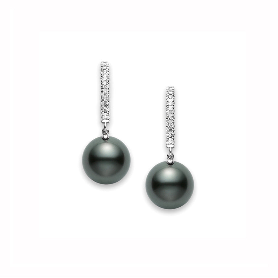 Black South Sea Pearl and Diamond Stud Earrings