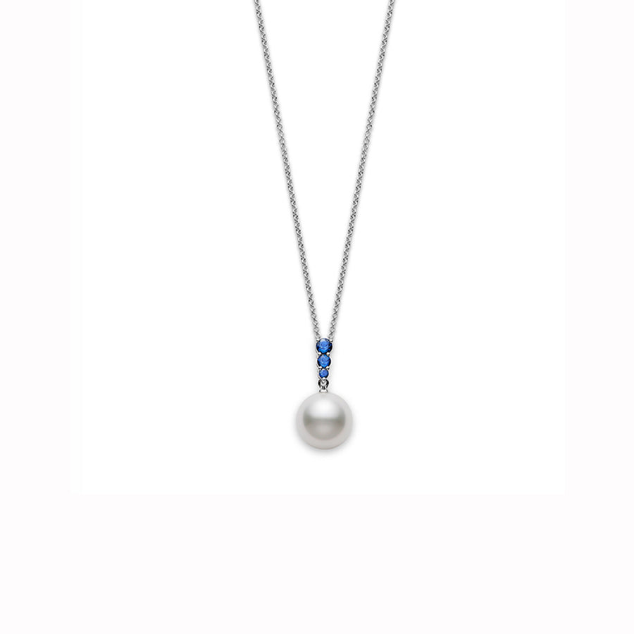 White South Sea Cultured Pearl and Sapphire Pendant