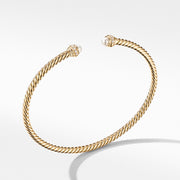 Cable Spira Bracelet in 18K Yellow Gold with Pearls and Diamonds