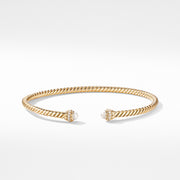 Cable Spira Bracelet in 18K Yellow Gold with Pearls and Diamonds