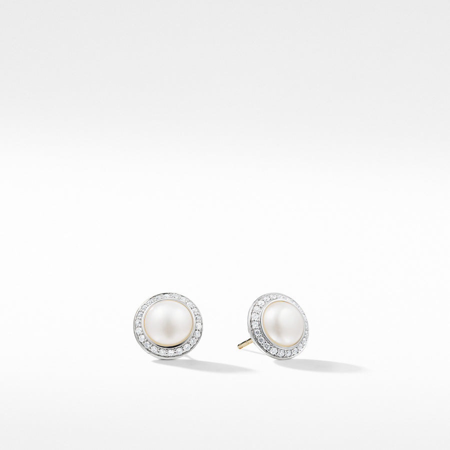 Cerise Pearl Earring with Diamonds