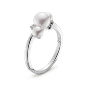 Akoya Pearl Diamond Bubble Ring