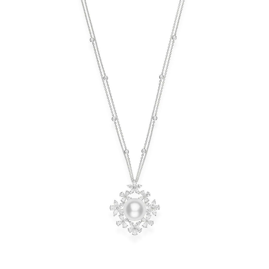 White South Sea Cultured Pearl Pendant with Diamonds