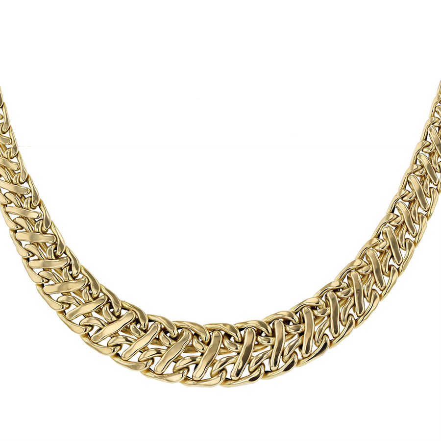 14K Gold Tapered Interwoven 16-Inch Necklace