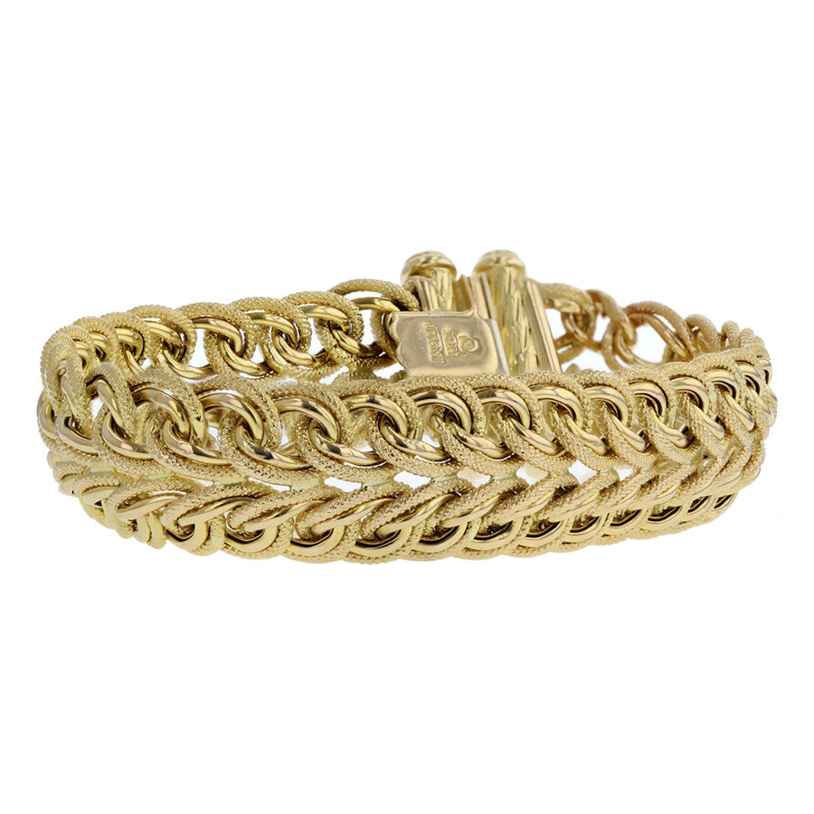 14K Yellow Gold Braided Design 7-Inch Bracelet