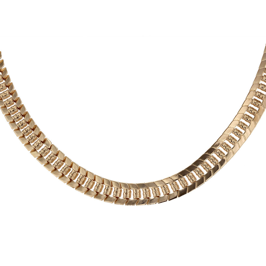 14K Yellow Gold Wide Link 18-Inch Necklace