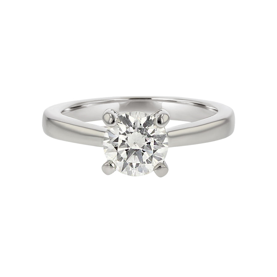 14K White Gold Diamond Solitaire Engagement Ring