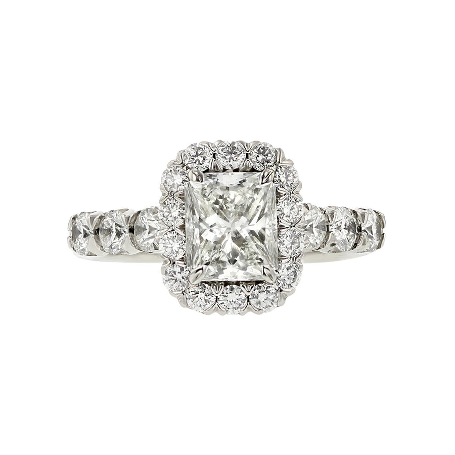 Christopher Designs Platinum Radiant Diamond Ring