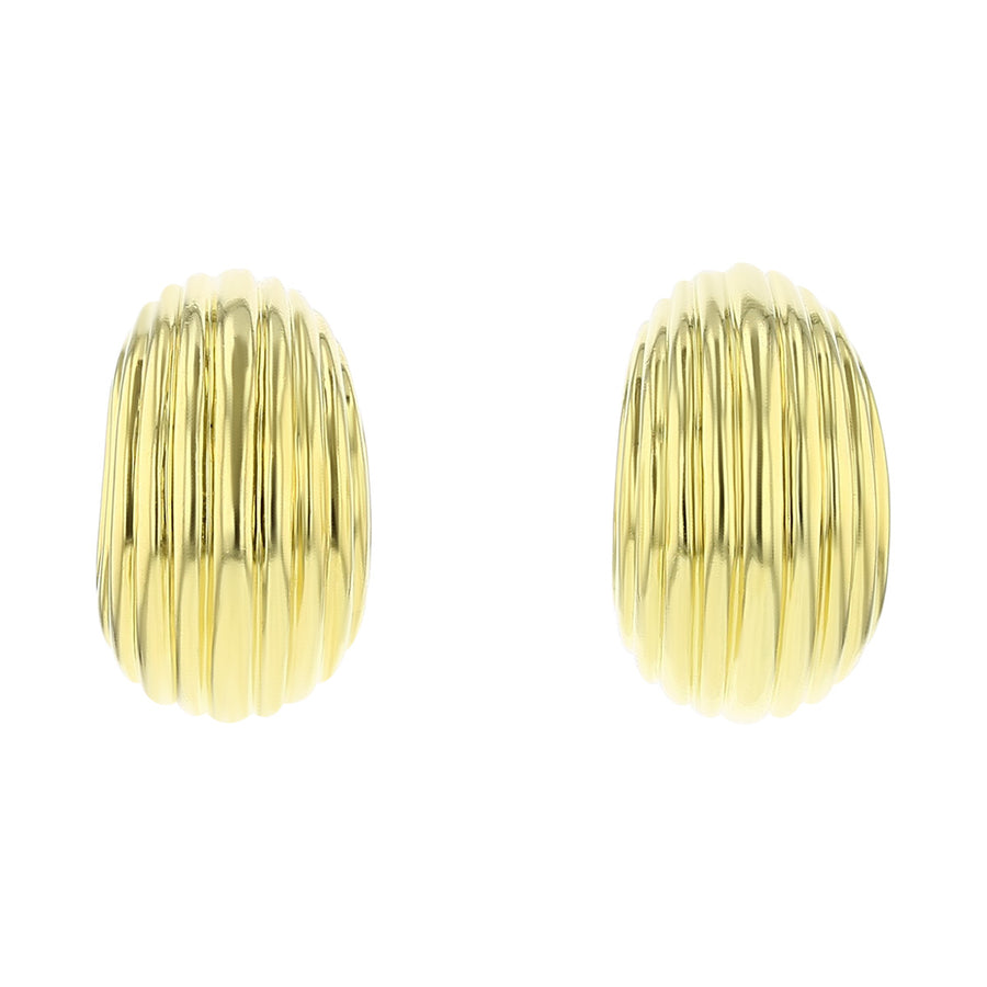 18K Yellow Gold J-Hoop Clip Earrings