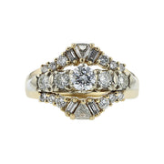 18K Gold Diamond Engagement Ring and Jacket Set