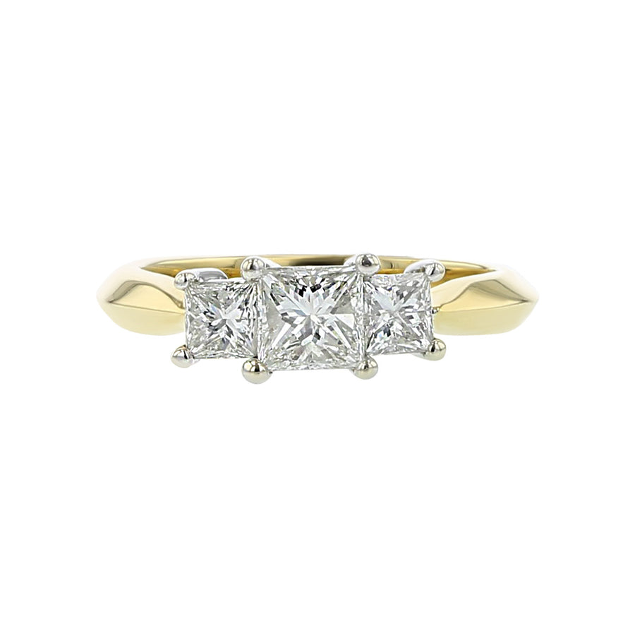 Princess-Cut Diamond 3-Stone Engagement Ring