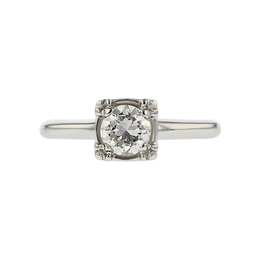 14K White Gold Diamond Solitaire Engagement Ring